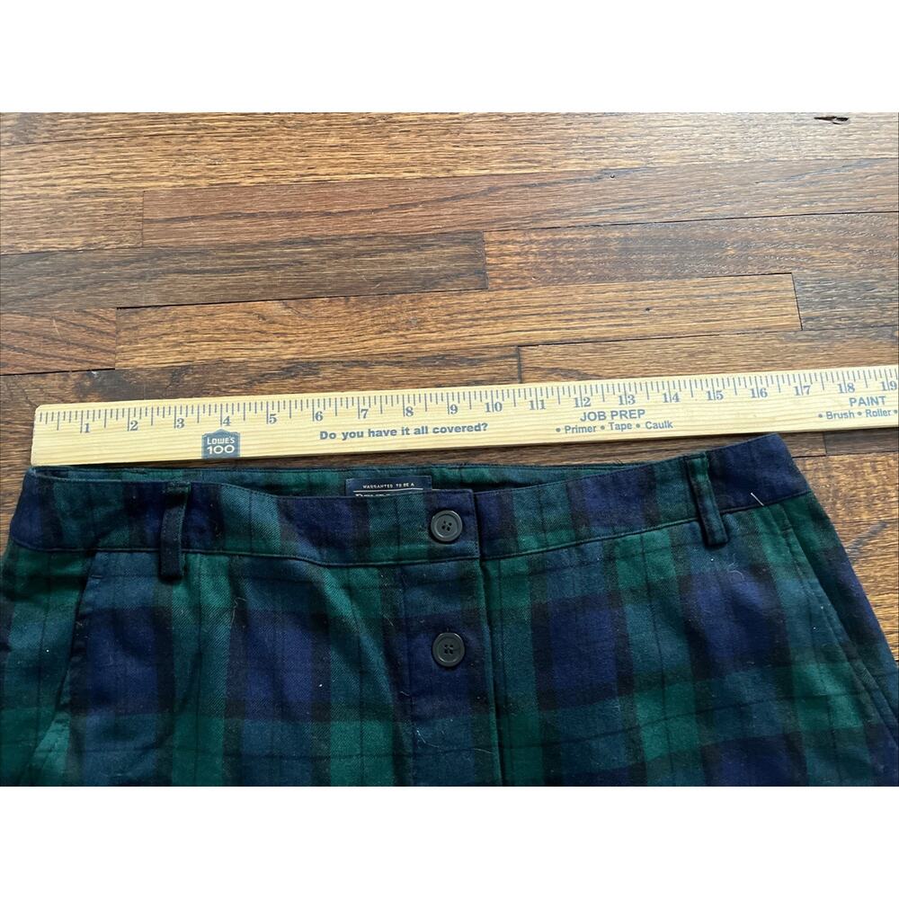 Pendleton Plaid Tartan Navy Green 100% Wool Button Down Skirt sz10 Vintage 29685 - Picture 4 of 8